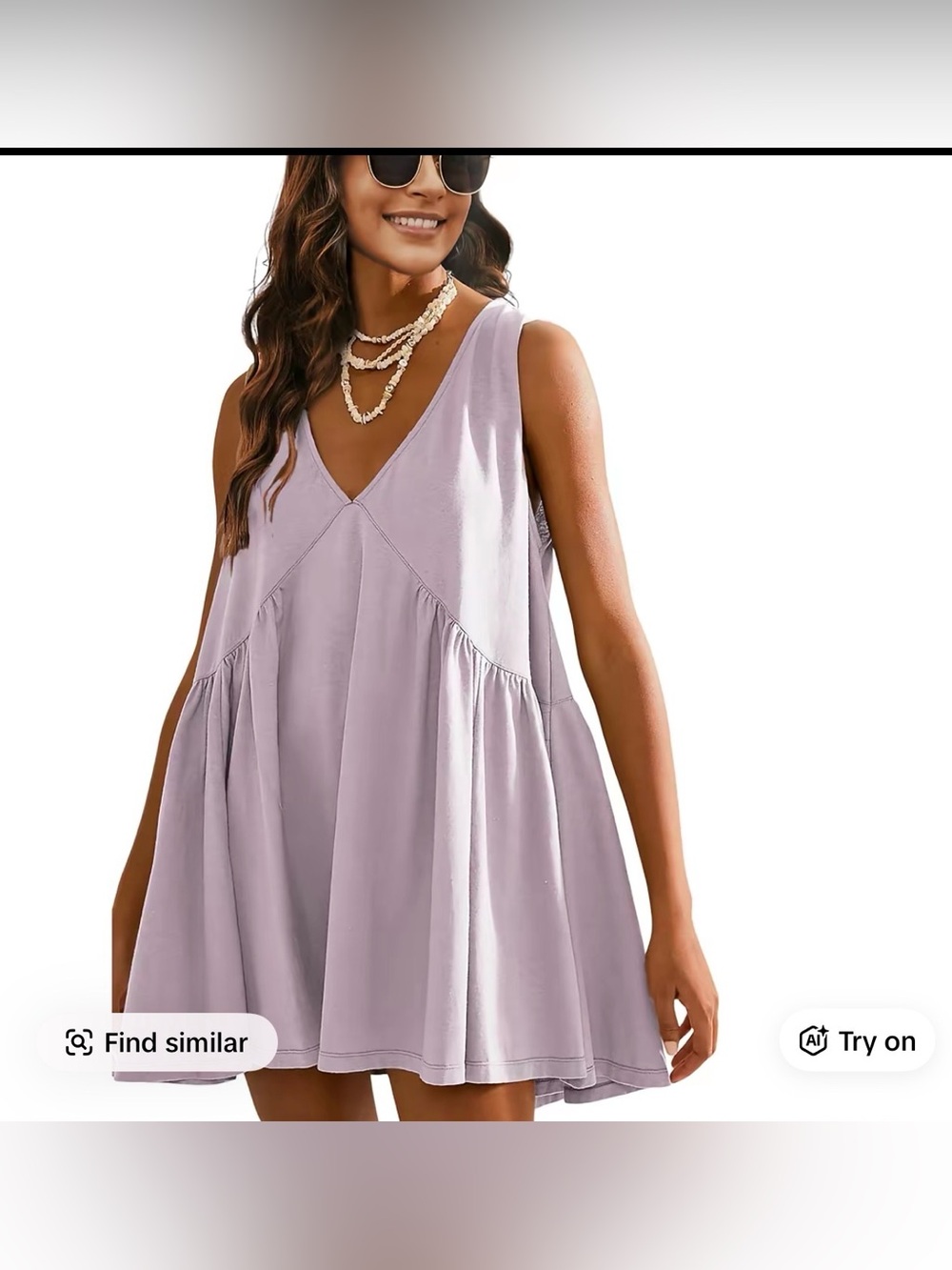 Sleeveless V-Neck Swing Dress in Soft Lavender